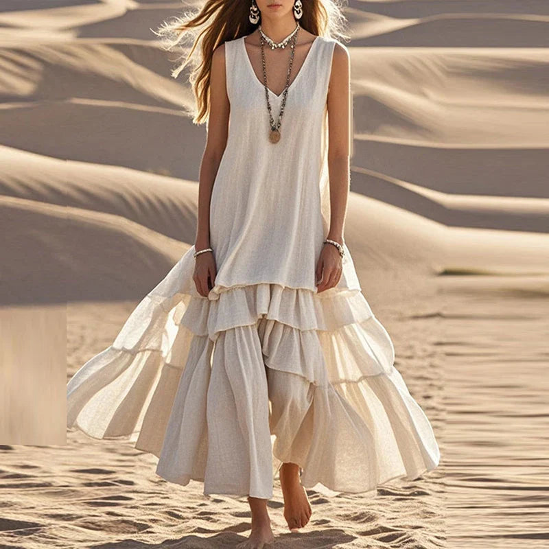 Layla™ - Stylish Retro Linen Dress