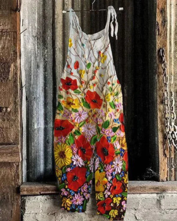 Vintage Floral Jumpsuit in Acrylic