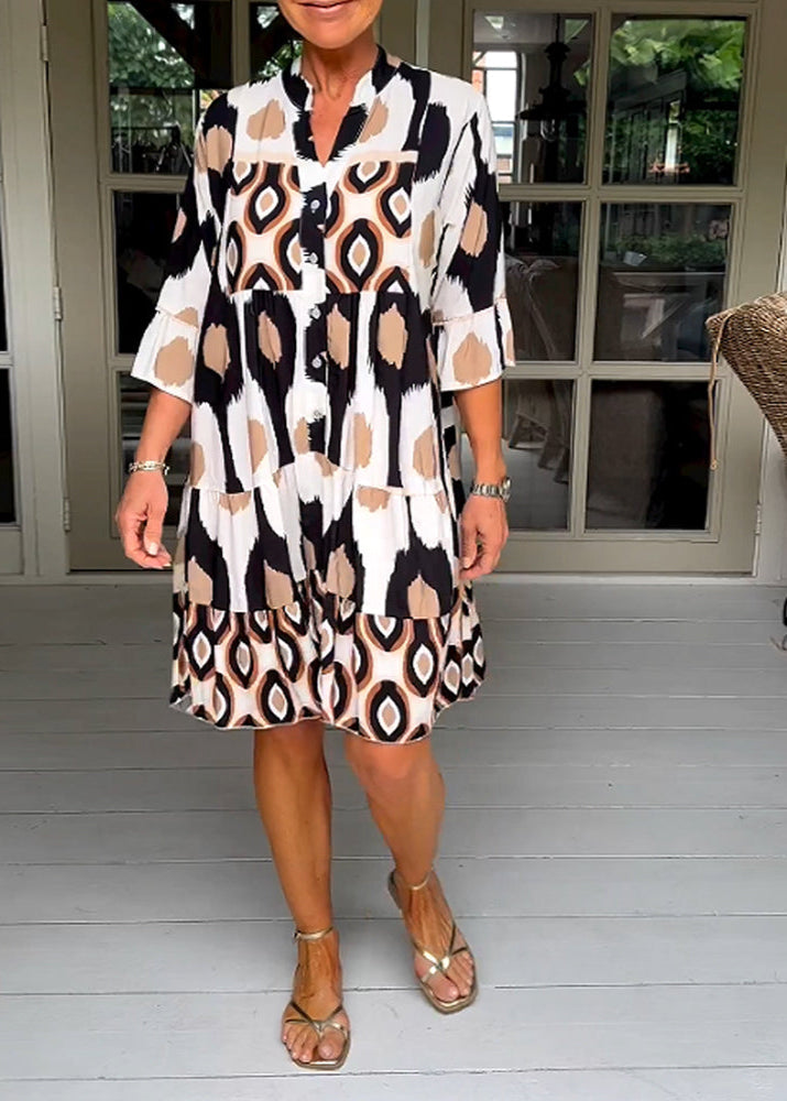 Aria™ - Elegant Printed Midi Dress