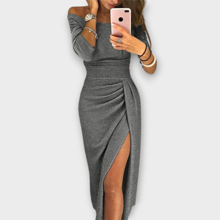 Lena™ - Elegant Off-Shoulder Dress