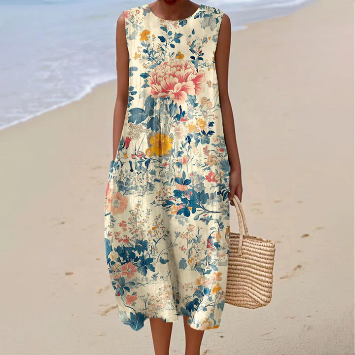 Katrina - Summer Dress with Vintage Floral Print