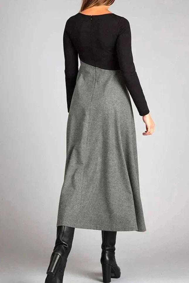 Olivia™ - Elegant Two-Tone Dress