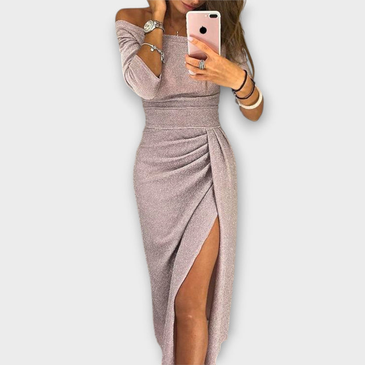 Lena™ - Elegant Off-Shoulder Dress