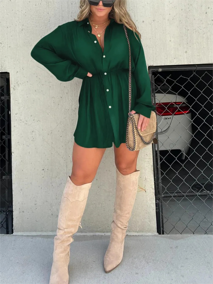 Amelie | Trendy Satin Romper Dress