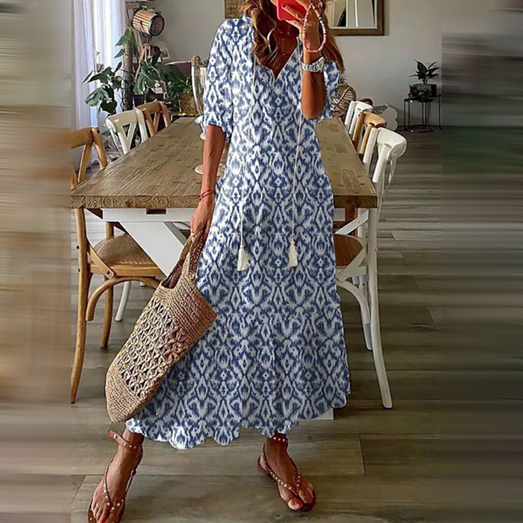 Capucine™ – Maxi Boho Dress with Elegant Retro Charm