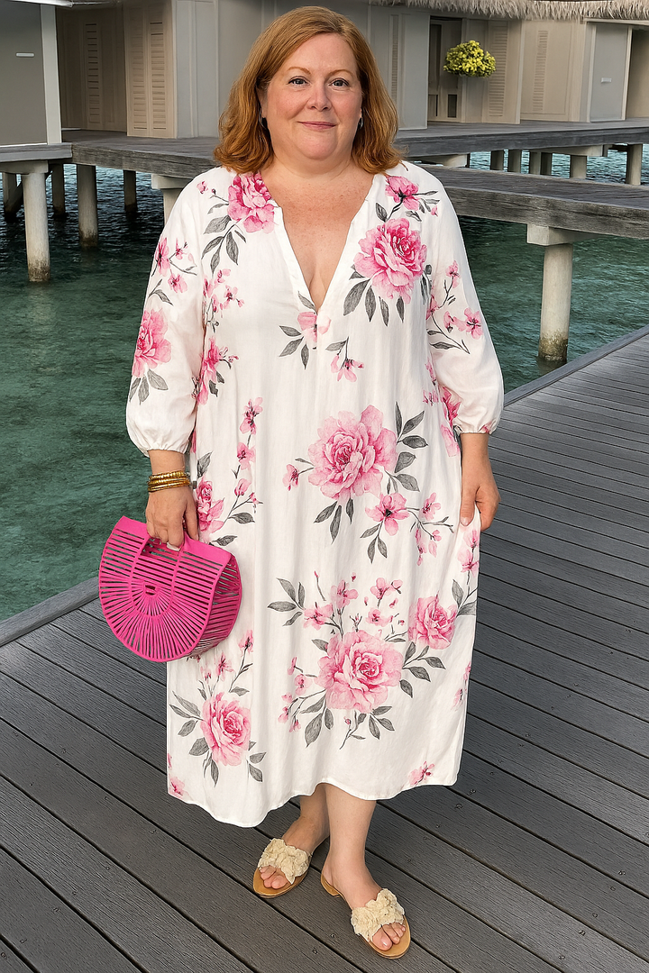 Poppy - Swirl Design Tummy-Enhancing Dress
