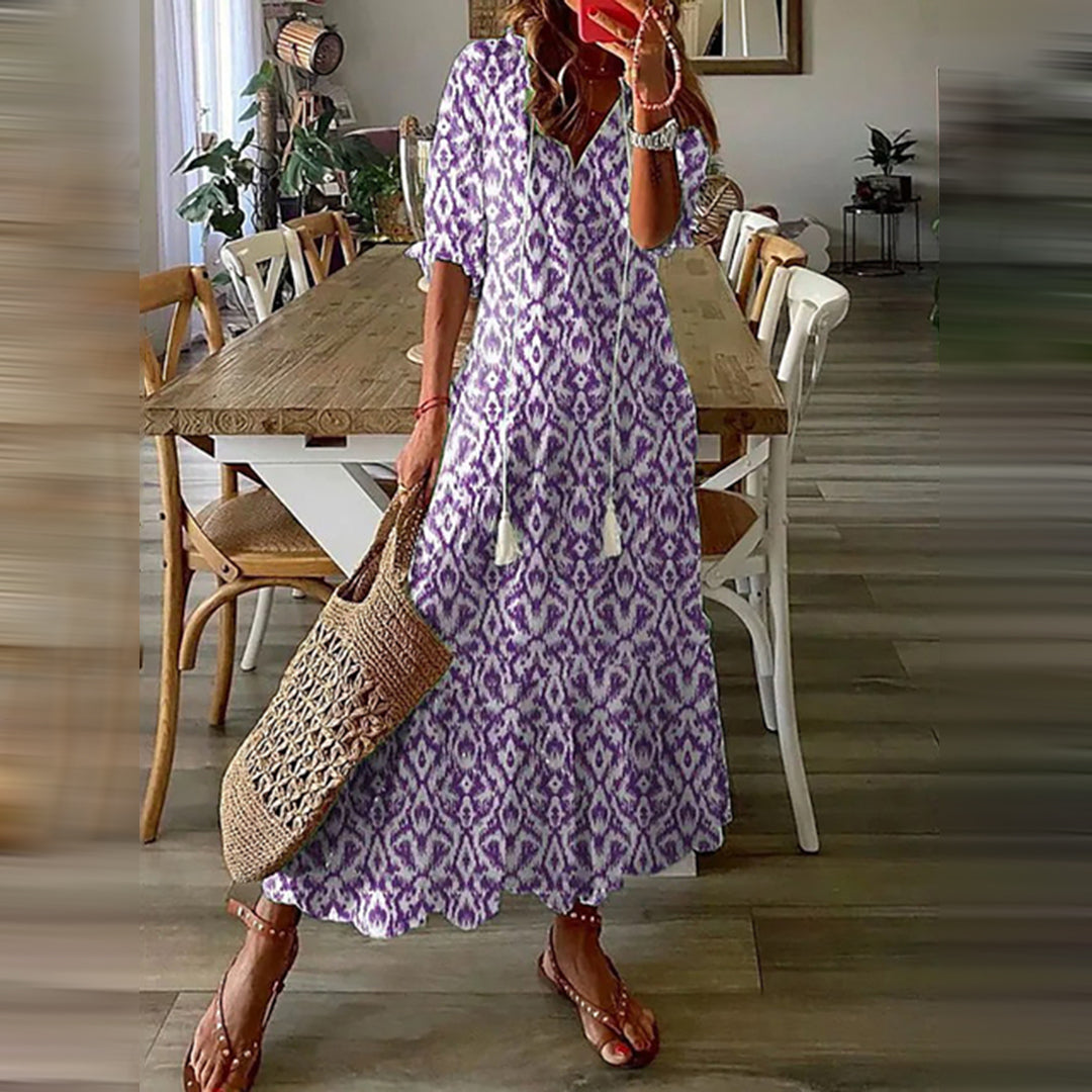 Capucine™ – Maxi Boho Dress with Elegant Retro Charm