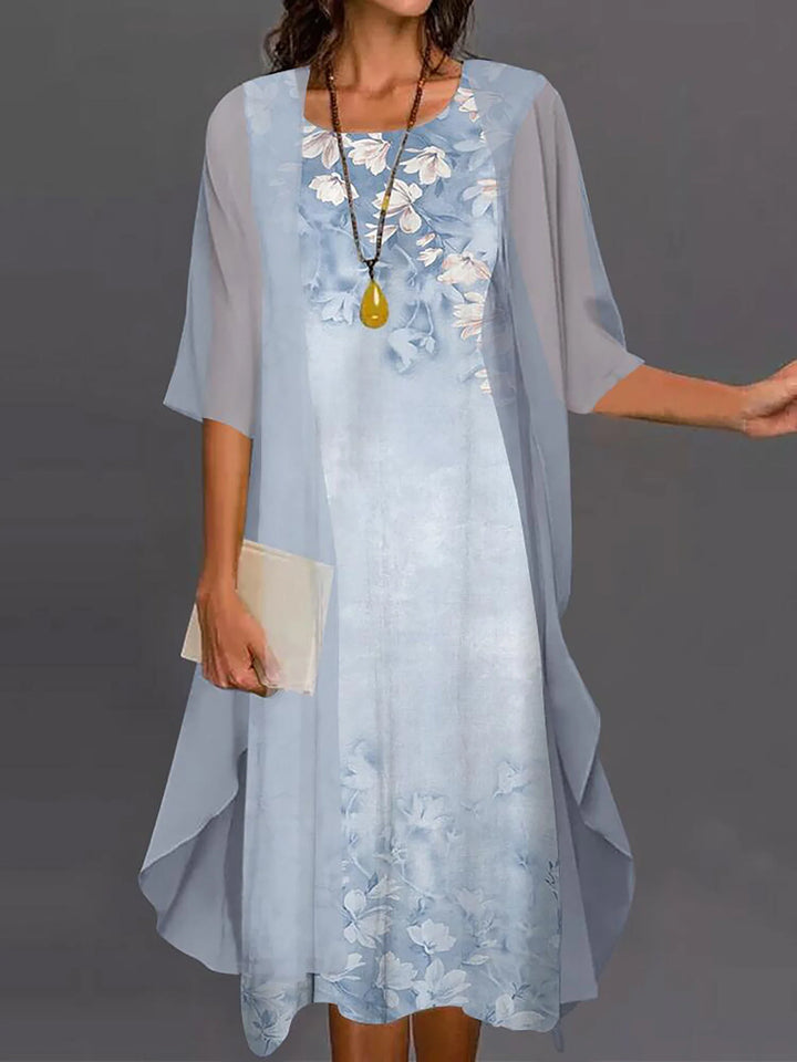 Lina™ - Chic Dress With Cardigan
