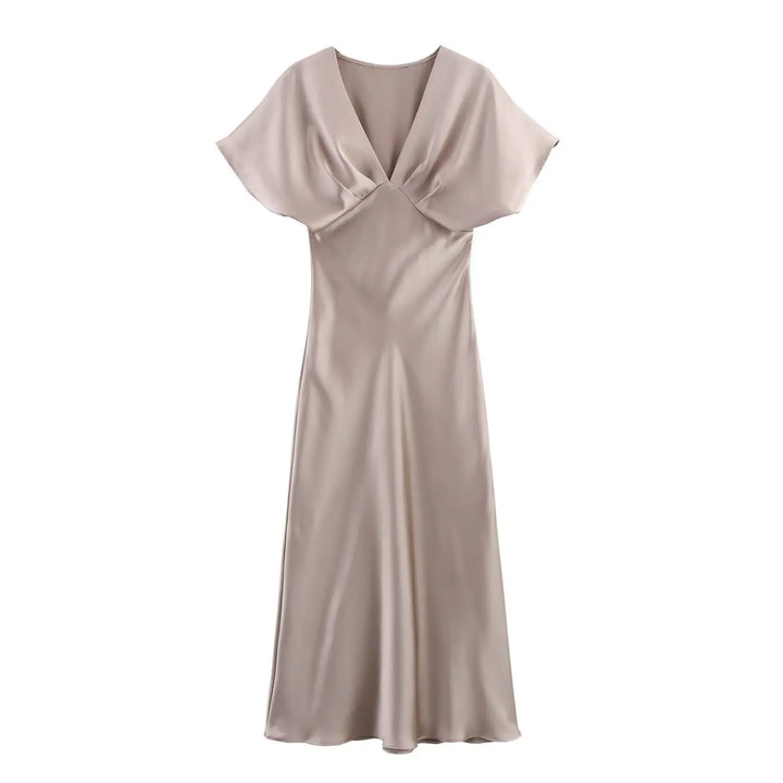 Alyssa™ - Chic Satin Maxi Dress