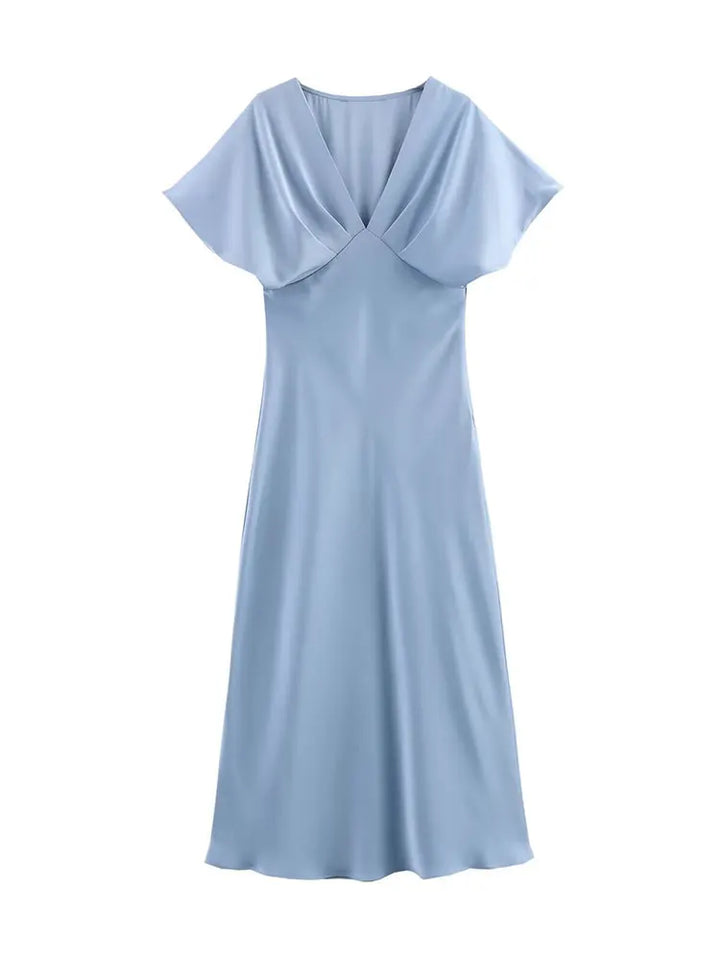 Alyssa™ - Chic Satin Maxi Dress