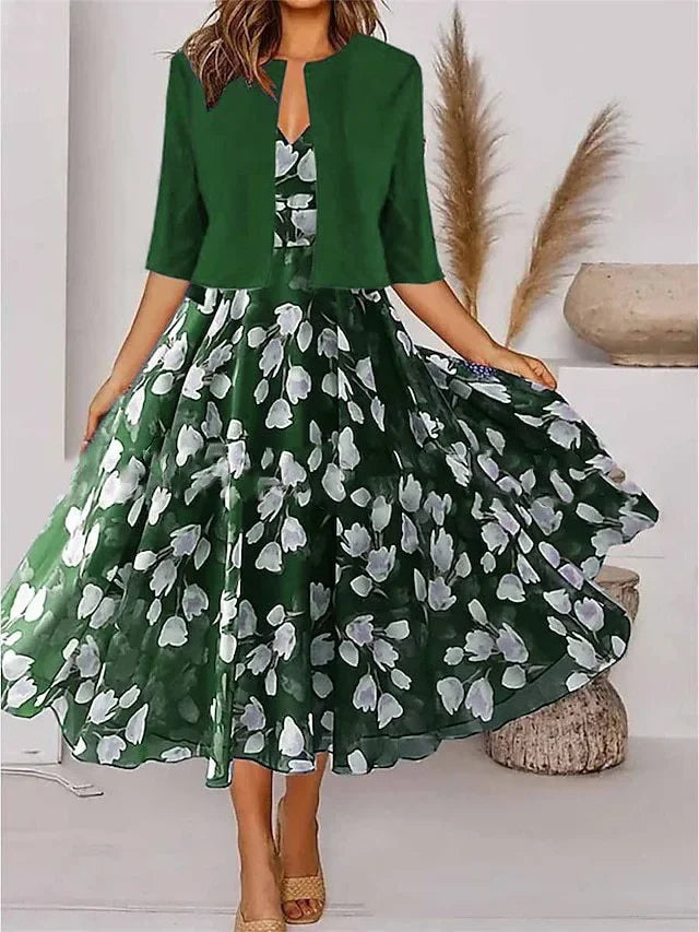Riley™ - Stylish Dress And Jacket Set