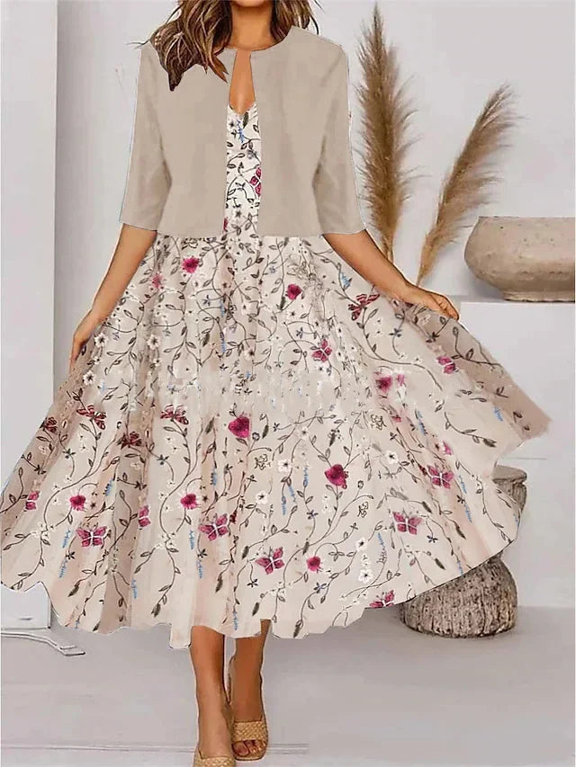 Riley™ - Stylish Dress And Jacket Set