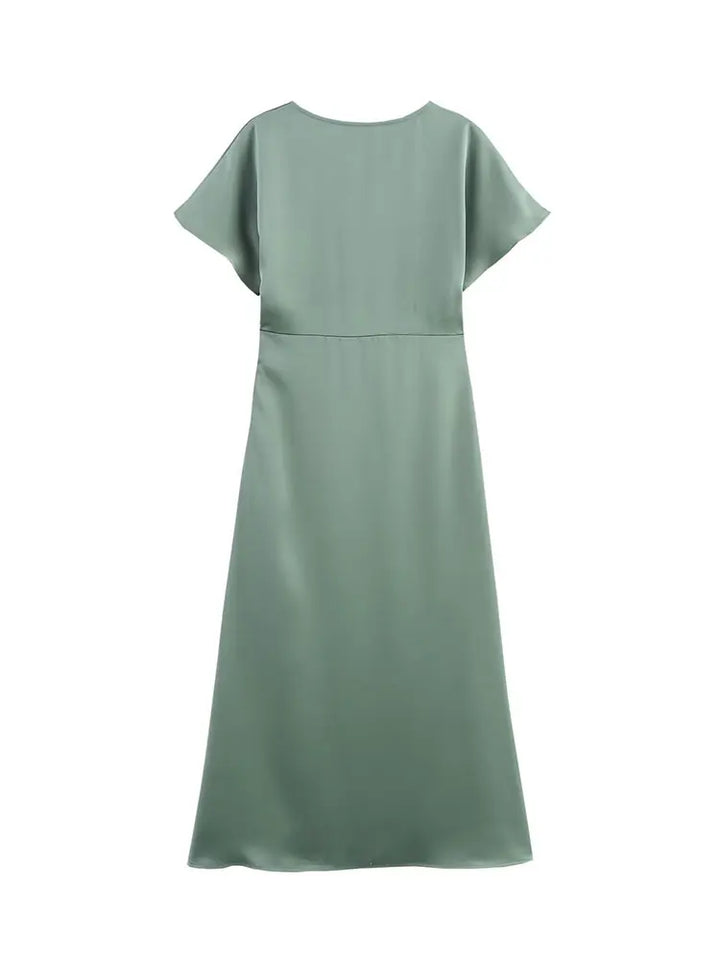 Alyssa™ - Chic Satin Maxi Dress