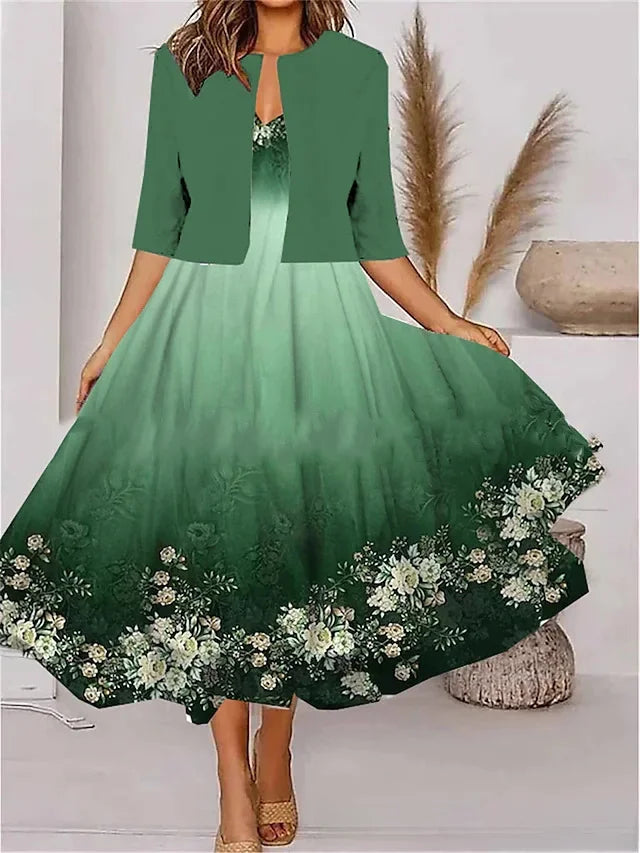 Riley™ - Stylish Dress And Jacket Set
