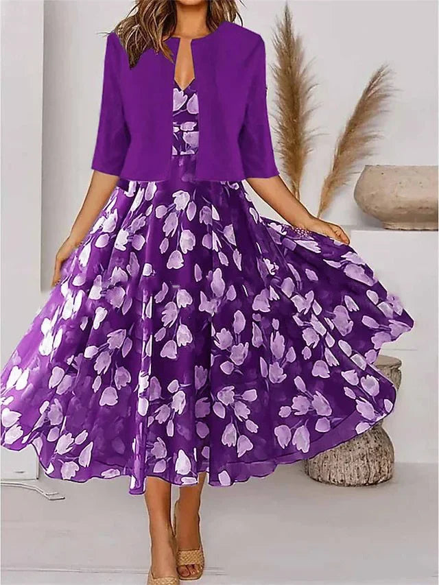 Riley™ - Stylish Dress And Jacket Set