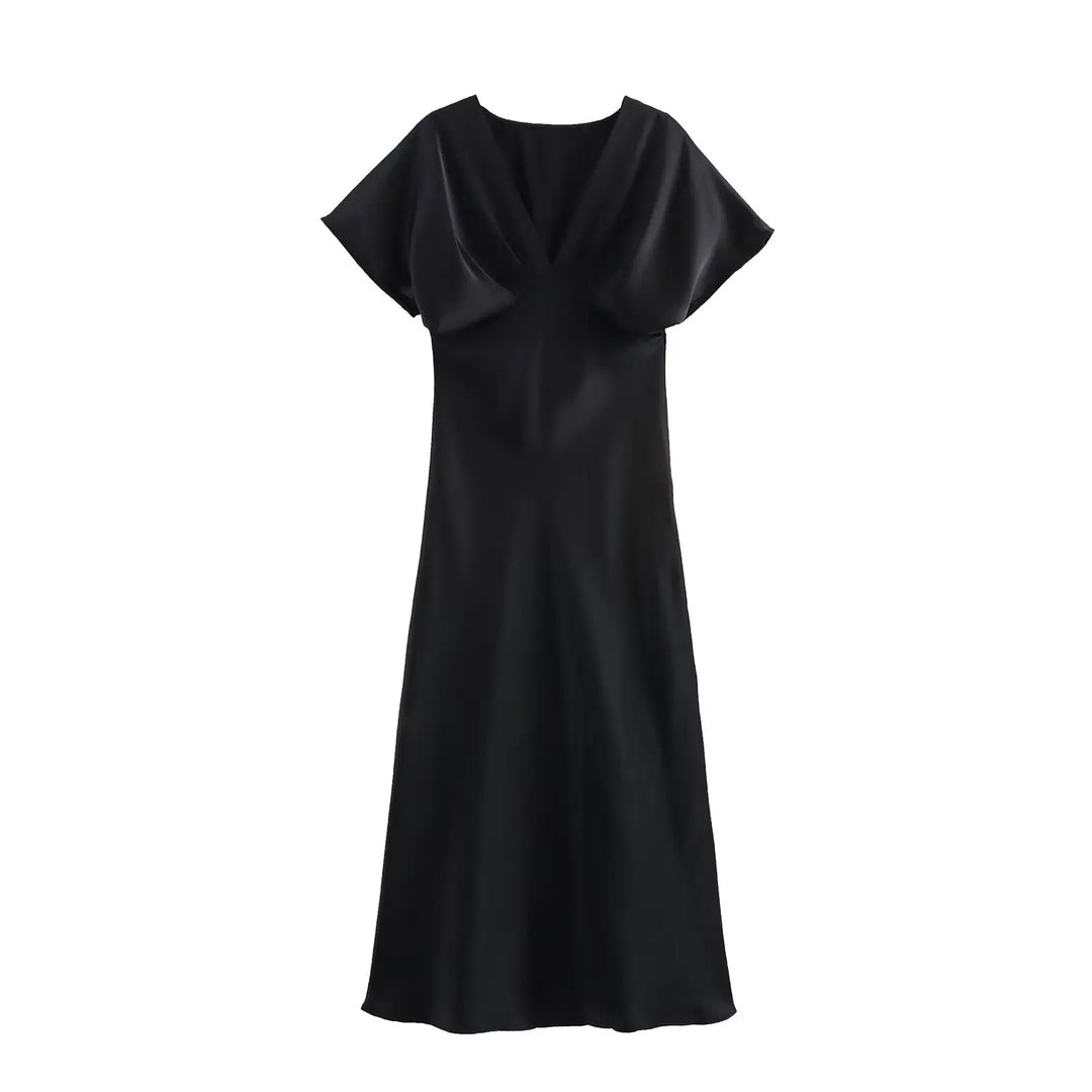 Alyssa™ - Chic Satin Maxi Dress