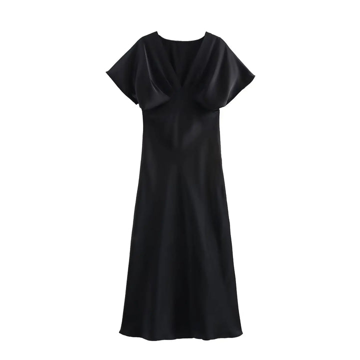 Alyssa™ - Chic Satin Maxi Dress