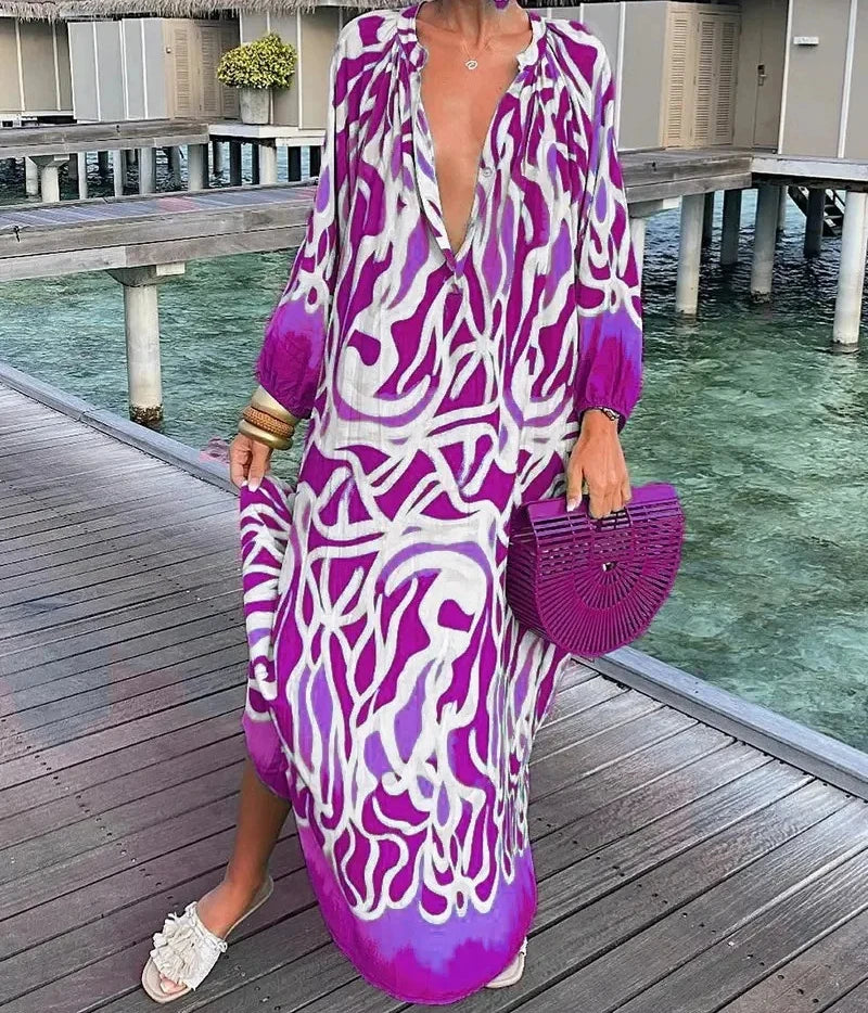 Poppy - Swirl Design Tummy-Enhancing Dress