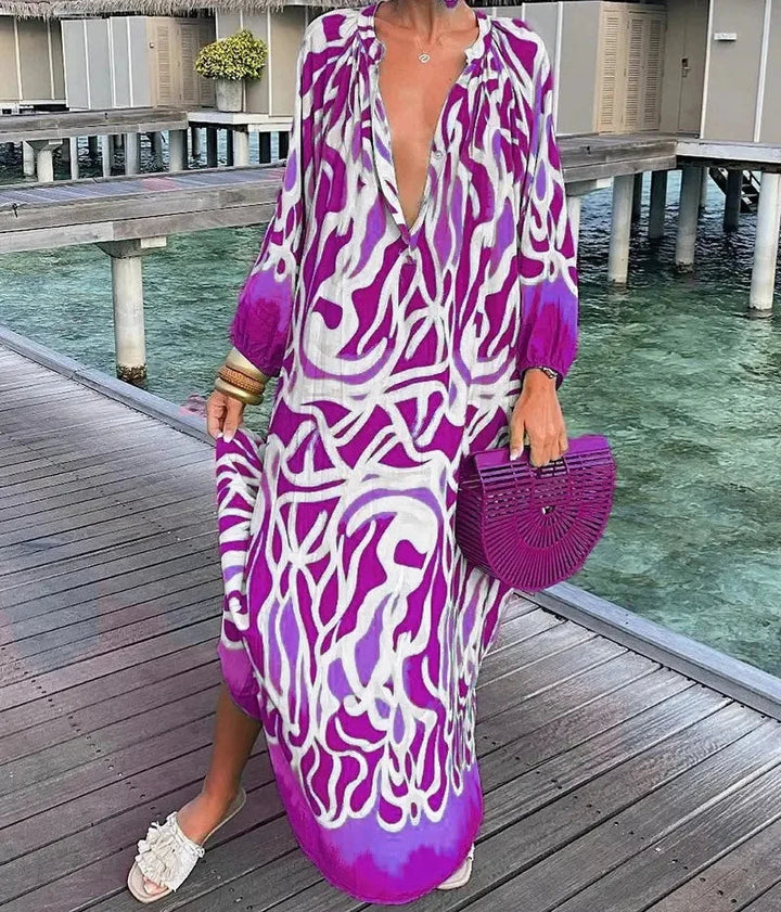 Poppy - Swirl Design Tummy-Enhancing Dress
