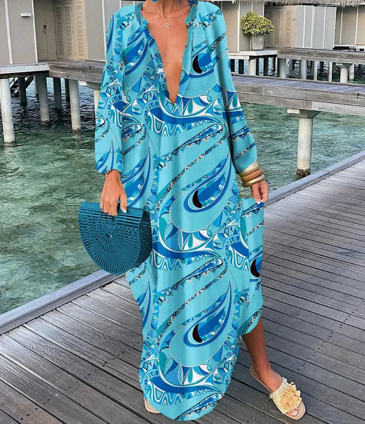 Poppy - Swirl Design Tummy-Enhancing Dress