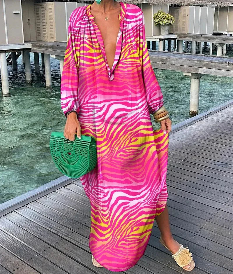 Poppy - Swirl Design Tummy-Enhancing Dress