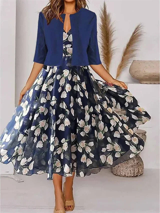 Riley™ - Stylish Dress And Jacket Set