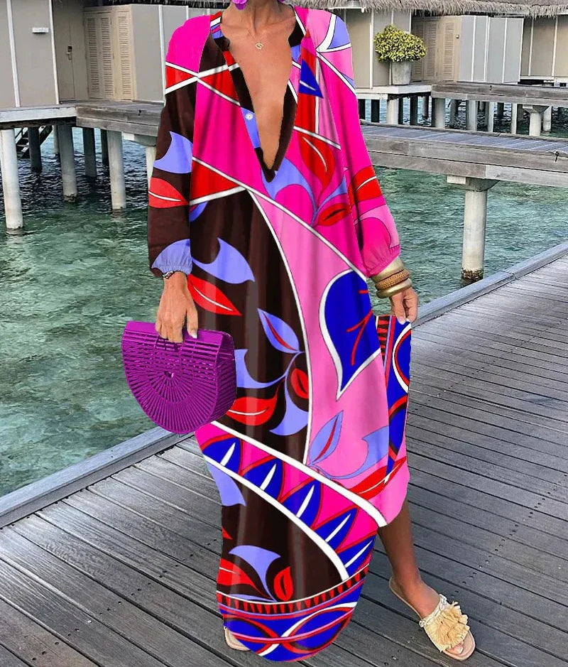 Poppy - Swirl Design Tummy-Enhancing Dress