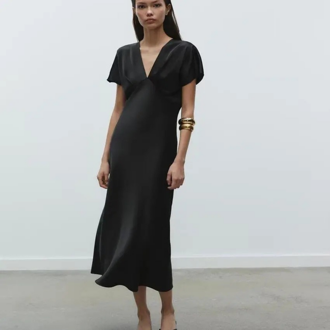 Alyssa™ - Chic Satin Maxi Dress