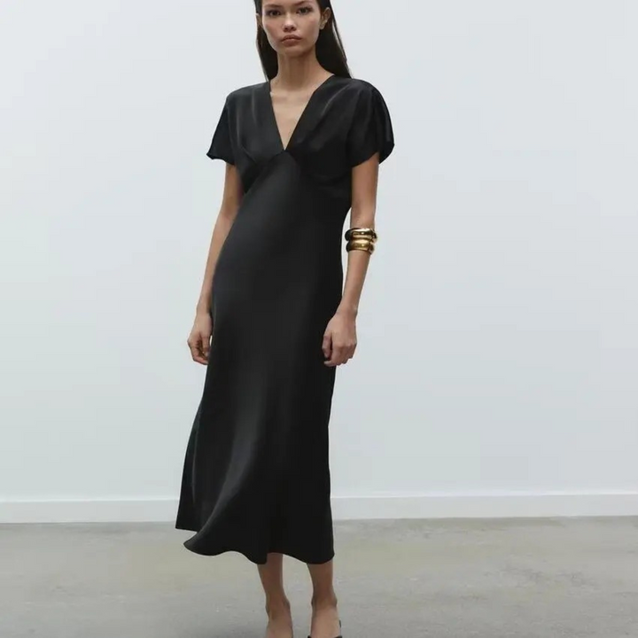 Alyssa™ - Chic Satin Maxi Dress
