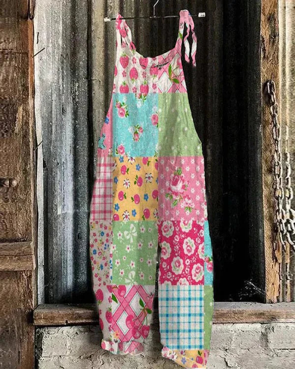 Scarlett | Boho Women's Jumpsuit with Retro Floral Pattern