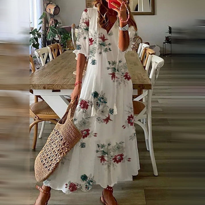 Capucine™ – Maxi Boho Dress with Elegant Retro Charm