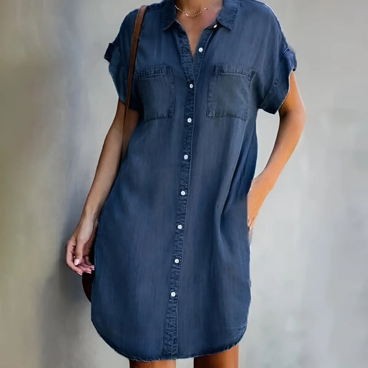 Bruna - Relaxed Shirt Dress with Button Closure