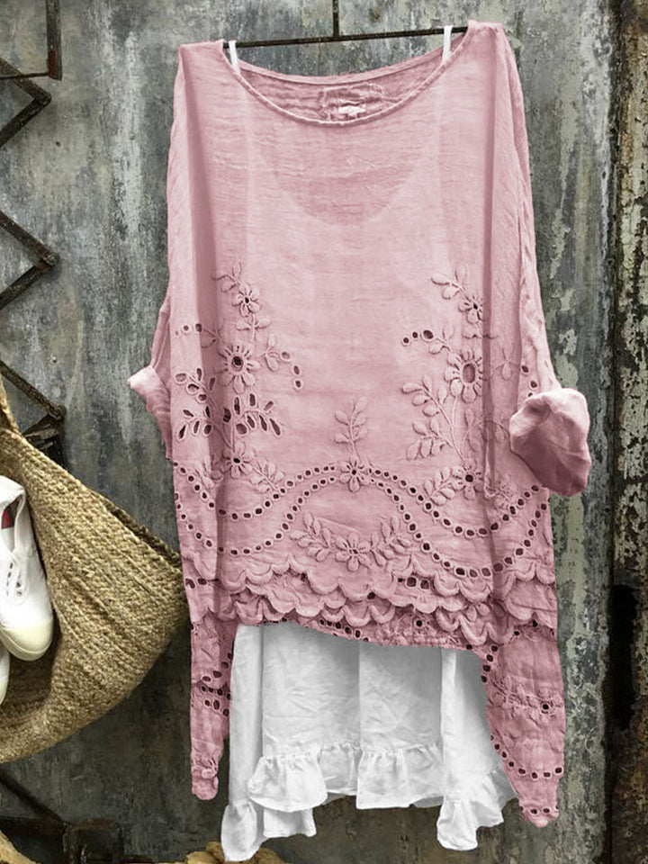 Rosmira™ - Blouse with Double-Layered Hem