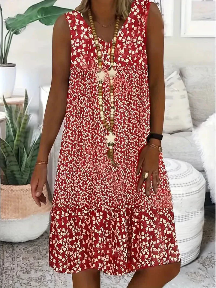 Lina™  - Floral Sleeveless Handmade Dress