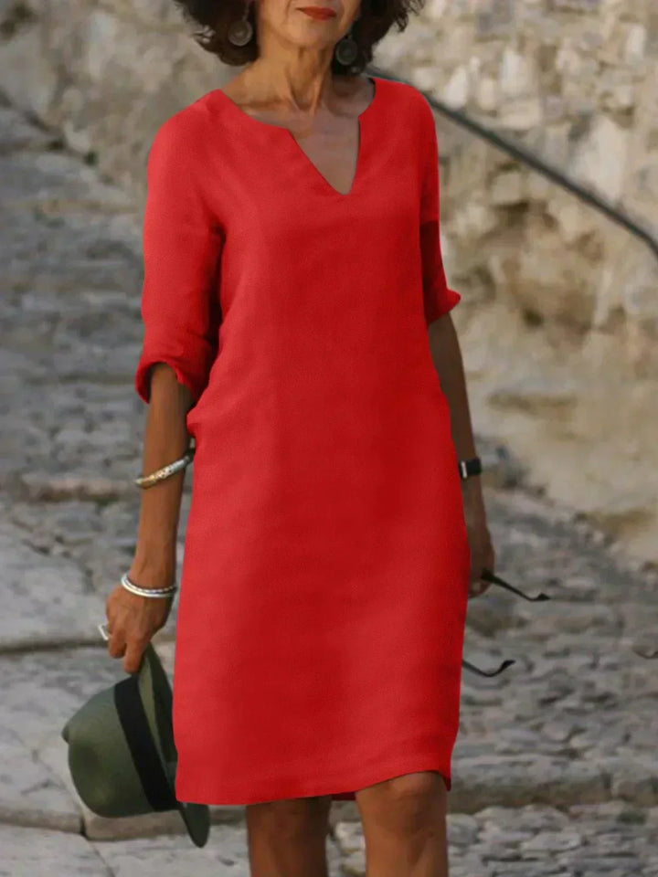 Beatrice™ - Elegant Beatrice Dress with Raised V-Neck
