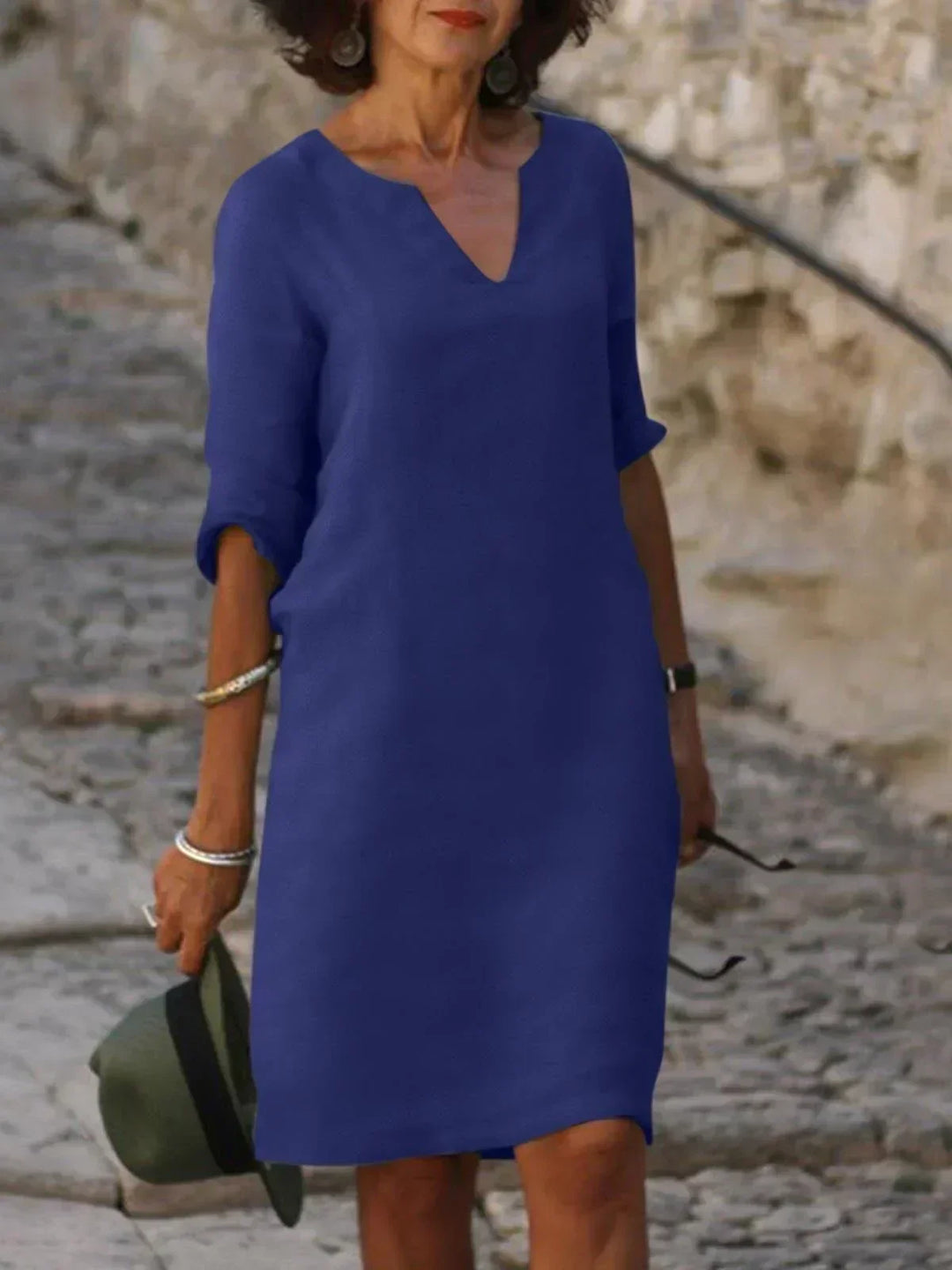 Beatrice™ - Elegant Beatrice Dress with Raised V-Neck
