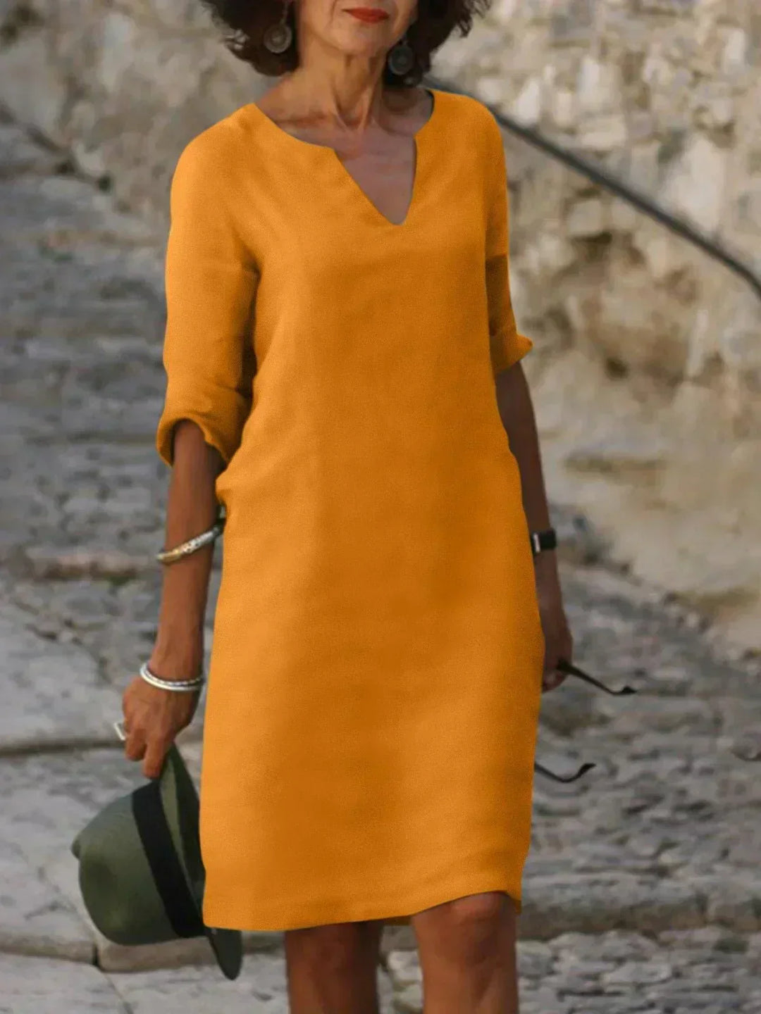 Beatrice™ - Elegant Beatrice Dress with Raised V-Neck