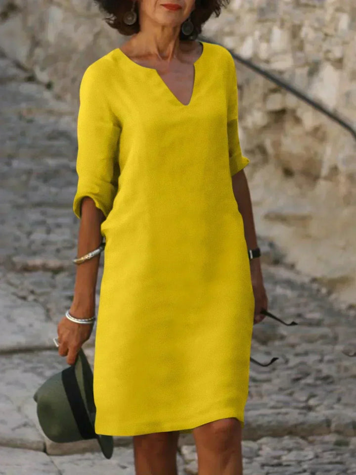 Beatrice™ - Elegant Beatrice Dress with Raised V-Neck