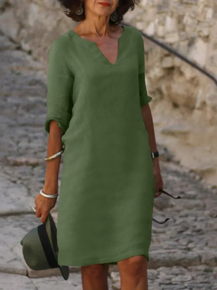 Beatrice™ - Elegant Beatrice Dress with Raised V-Neck