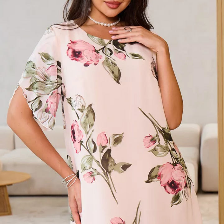 Levana | Floral Chiffon Layered Dress